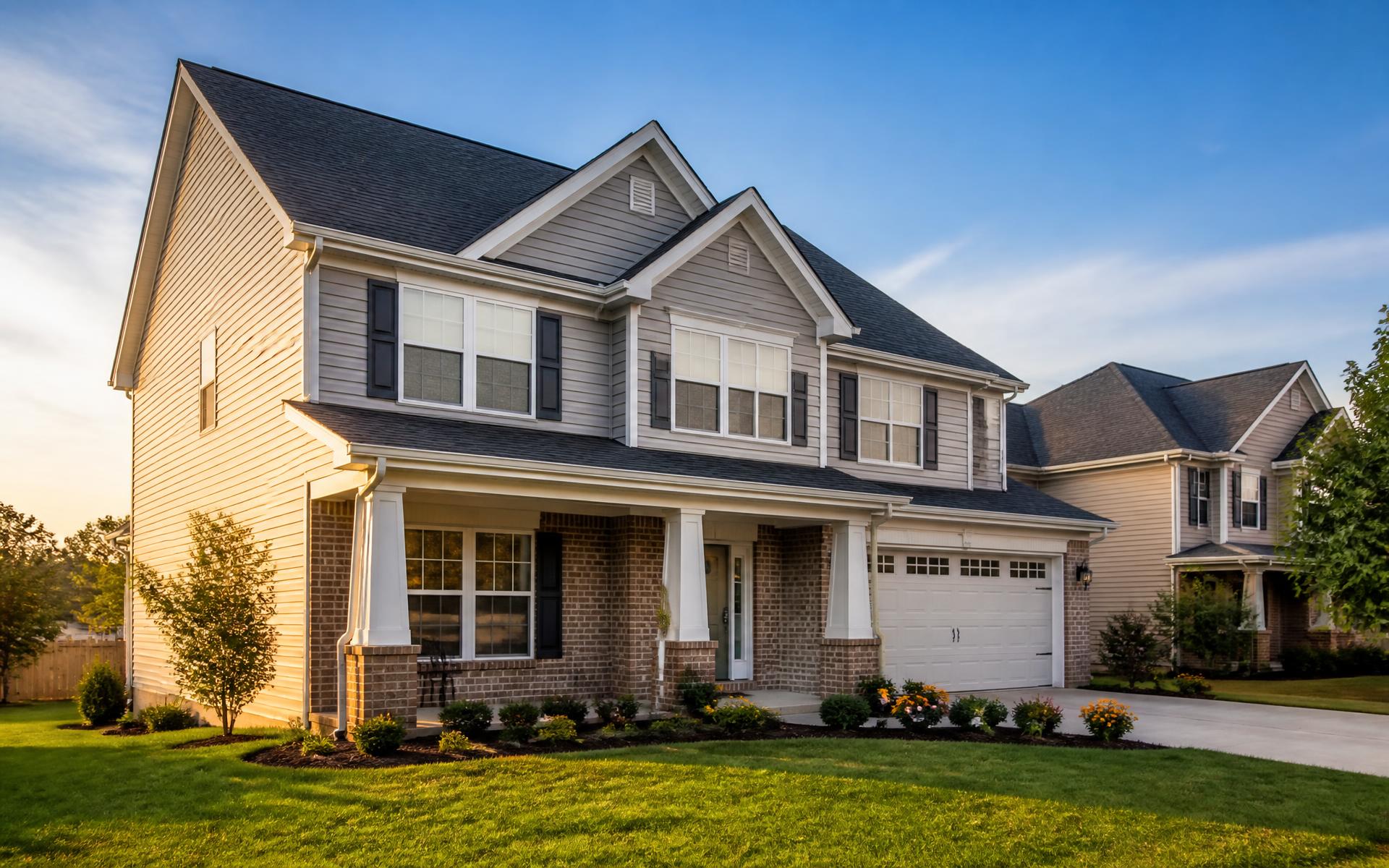 Newly installed asphalt shingle roof on a home in Maryville, Tennessee
